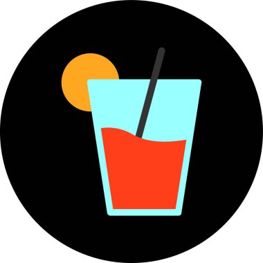 Kokteyl ikonu vektör illüstrasyonu