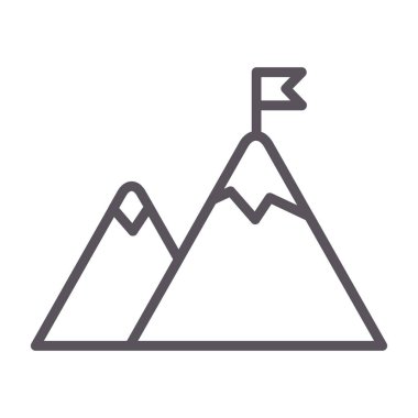 dağlar çizgi ve kabartma simgesi, seyahat ve turizm, işaret işareti, vektör grafikleri, beyaz arkaplan üzerinde doğrusal bir desen, ep 10