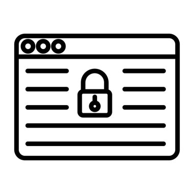 Güvenli ağ kilidi simgesi. Web için güvenli güvenlik kilidi vektör simgesinin özet çizimi