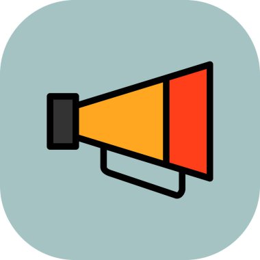 Megafon simgesi. Megafon vektör simgesi web için anahat çizimi