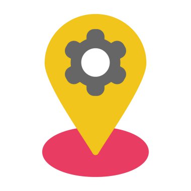 harita pin düz tasarım simgesi