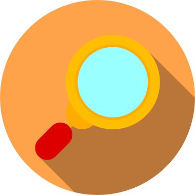 Büyüteci olan bir kadın simgesinin vektör çizimi