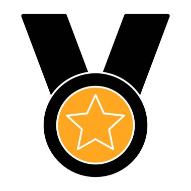 Madalya simgesi. Madalya vektör simgesi web için basit örnek