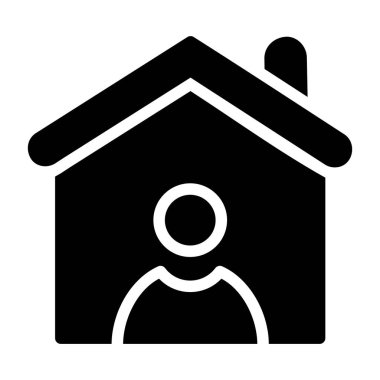 bir kişi vektör simgesine sahip ev