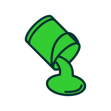 yeşil boya silindiri simgesi, çizgi film tarzı