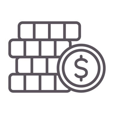 Dolar vektör ince çizgi simgesi