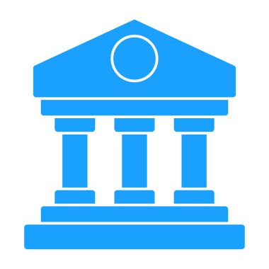 Banka binası simgesi vektör çizimi tasarımı