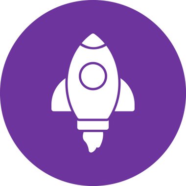 Roket. Web simgesi basit illüstrasyon