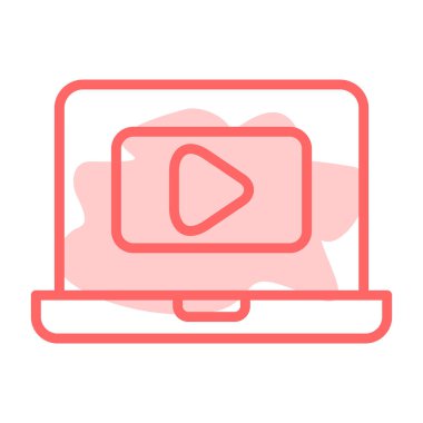 dizüstü bilgisayar simgesi, vektör illüstrasyonu, bilgisayar konsepti