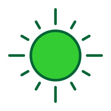 güneş düz vektör simgesi