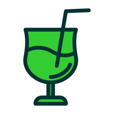 Meyve suyu ikonlu bardak. vektör.