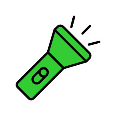 Web ve mobil uygulaması tasarımı, el feneri logo kavramı için beyaz arka plan üzerinde izole el feneri simge vektör