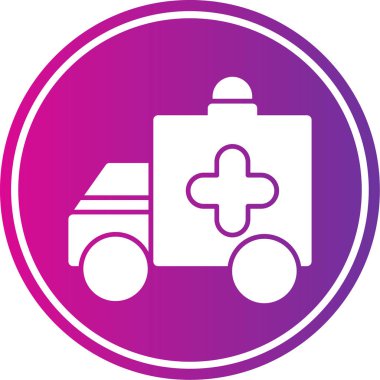 ambulans simgesi, vektör illüstrasyonu