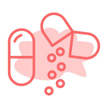 Kırmızı hap simgesinin vektör illüstrasyonu