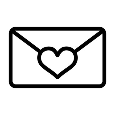 Zarf vektör satırı simgesine sahip aşk mektubu