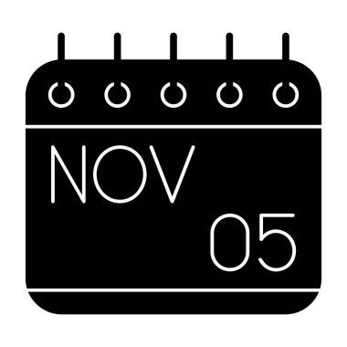 Kasım 3 glyph simge tasarımı. Takvim simgesi. vektör illüstrasyonu