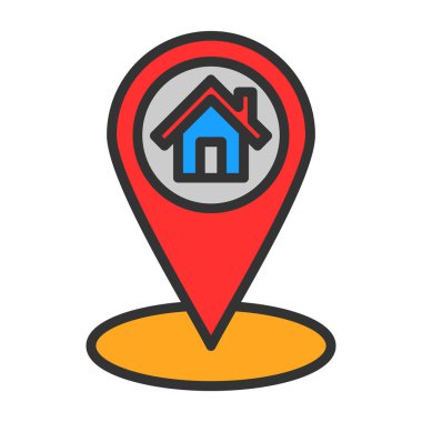 ev simgesi vektör illüstrasyonlu iğne işaretleyici