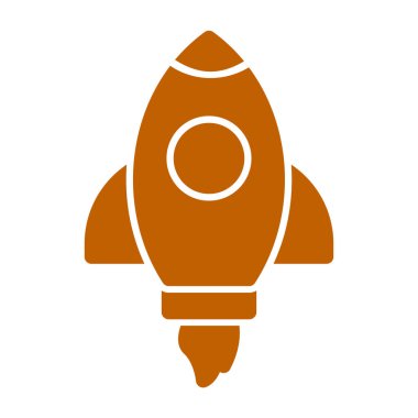 Roket fırlatma simgesi, düz stil