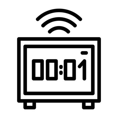 Alarm saati simgesi, vektör illüstrasyonu