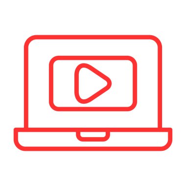 Video oynatıcı, müzik çalar ve video tema vektörü illüstrasyonunun çalma ekranı tarzı simge tasarımına sahip