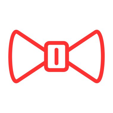 Kırmızı kurdele yay ikonu. Web için kırmızı kravat vektör simgelerinin özet çizimi