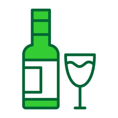 alkol vektörü ince çizgi simgesi