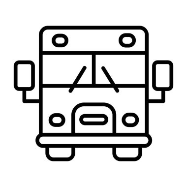 bus vektör çizgisi simgesi