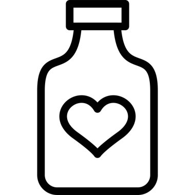 Şişe kalp, ana hatlarıyla ikon içer.