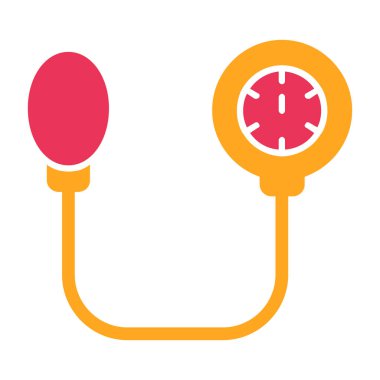 Tıbbi steteskop vektör ikonu. biçim düz sembol, yuvarlak açılar, turuncu arkaplan,