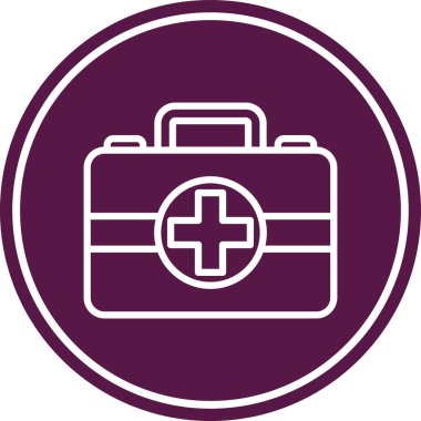 İlk Yardım Kiti Vektör Kabartma Simgesi Tasarımı