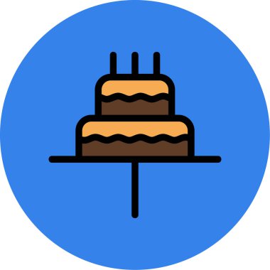 Kek. Web simgesi basit illüstrasyon