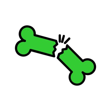 Kemik simgesi vektörü. İzole edilmiş kontür sembolü gösterimi