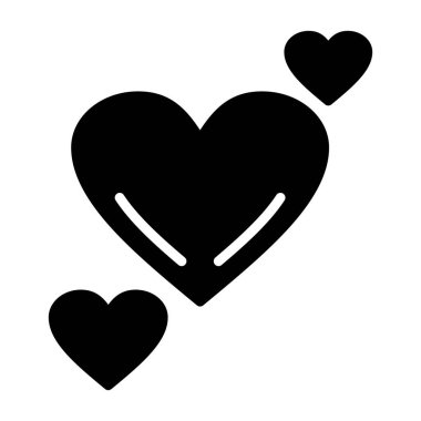 Kalp ikonu. Aşk sembolü. Vektör illüstrasyonu