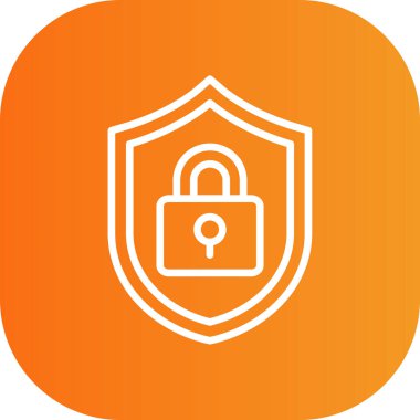 güzel güvenli vektör çizgisi simgesi