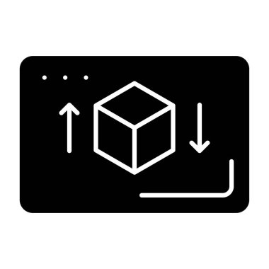 kutu paket simgesi vektörü. Siyah illüstrasyon beyaz arkaplanda izole edildi. vektör