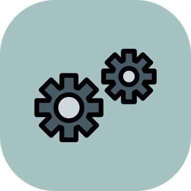 Dişliler. Web simgesi vektör illüstrasyonu