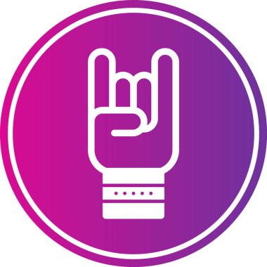 Rock roll ikonu vektör illüstrasyonu