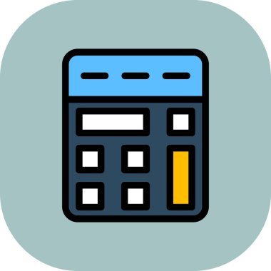 hesap makinesi düz simgesi beyaz arka plan, vektör, illüstrasyon izole