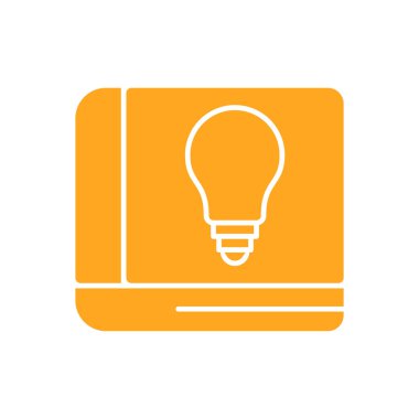 Ampul simgesi olan bilgisayar