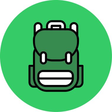 sırt çantası simgesi, vektör illüstrasyonu