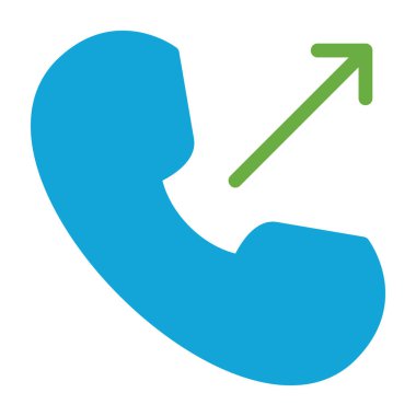 Telefon alıcısı vektör simgesi. biçim düz sembol, kobalt cyan ve beyaz arkaplanda yuvarlak açıdır