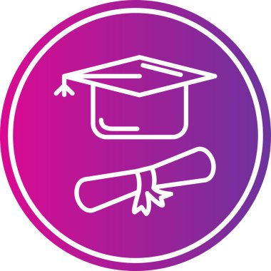 Mezuniyet. Web simgesi basit illüstrasyon