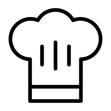 Şef şapka pişirme simgesi ana hatlarıyla