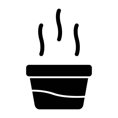 Sıcak çay ikonu, vektör illüstrasyonu