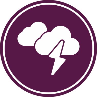 Fırtına bulutu vektör simgesini yuvarladı