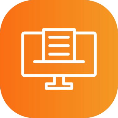 Bilgisayar monitörü simgesi. vektör illüstrasyonu