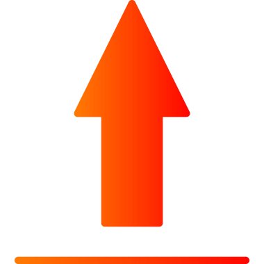 Ok aşağı vektör simgesi. Tarzıdır düz simgesi simgesi, portakal rengi, beyaz arka plan.