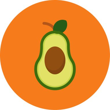Taze avokado sağlıklı simgesi