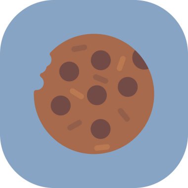 Düz dizaynlı kurabiye simgesi beyaz arkaplanda izole edildi. Kurabiye ve kurabiye sembolü stok vektörü çizimi. düz resimleme