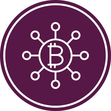 Bitcoin simgesi, vektör çizimi